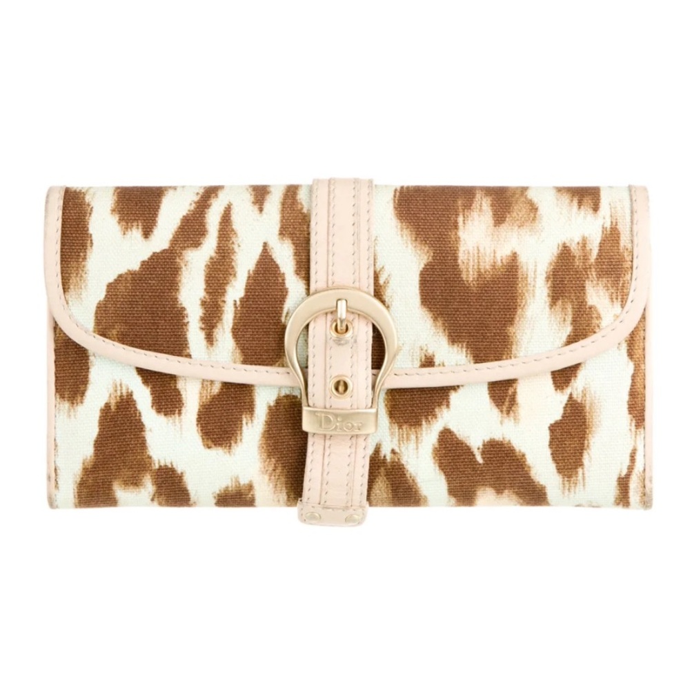 Vintage Dior Leopard Print Long Wallet